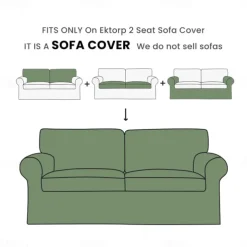 Cover for 2 Seat Sofa 100% Cotton loveseat Slipcover Soft and Breathable Fabric for Maximum Comfort LITB PRIME cover Ektcover