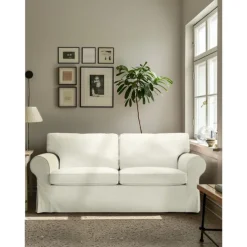 Cover for 2 Seat Sofa 100% Cotton loveseat Slipcover Soft and Breathable Fabric for Maximum Comfort LITB PRIME cover Ektcover