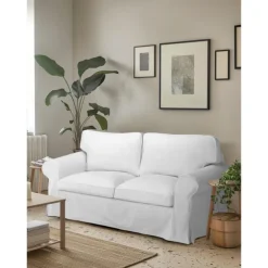 Cover for 2 Seat Sofa 100% Cotton loveseat Slipcover Soft and Breathable Fabric for Maximum Comfort LITB PRIME cover Ektcover