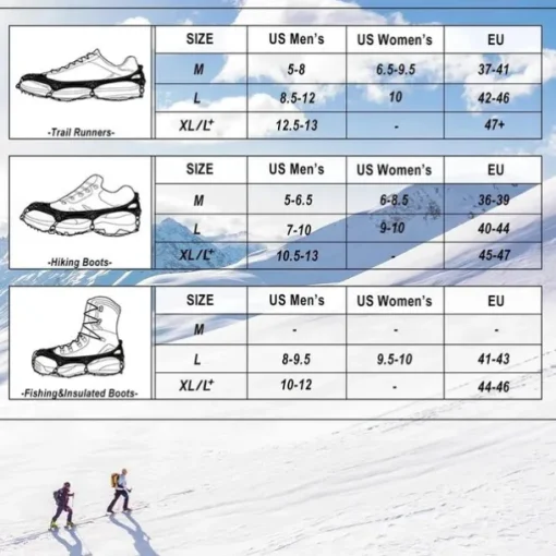 Crampons Ice Cleats For Boots Shoes, Anti Slip Stainless Steel Spikes For Outdoor Hiking Fishing Walking Climbing Mountaineering