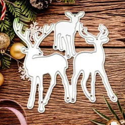 Create Christmas Deer with Metal Cutting Dies - Perfect for Card Making, Scrapbooking, Stamping & More!