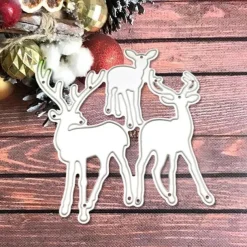 Create Christmas Deer with Metal Cutting Dies - Perfect for Card Making, Scrapbooking, Stamping & More!