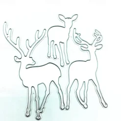 Create Christmas Deer with Metal Cutting Dies - Perfect for Card Making, Scrapbooking, Stamping & More!