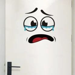 Creative Funny Crying Face Bathroom Toilet Seat Self-Adhesive Decorative Stickers