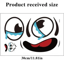 Creative Funny Crying Face Bathroom Toilet Seat Self-Adhesive Decorative Stickers