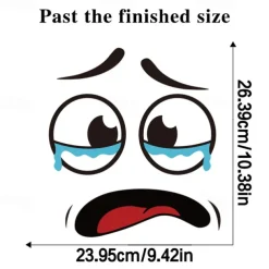 Creative Funny Crying Face Bathroom Toilet Seat Self-Adhesive Decorative Stickers