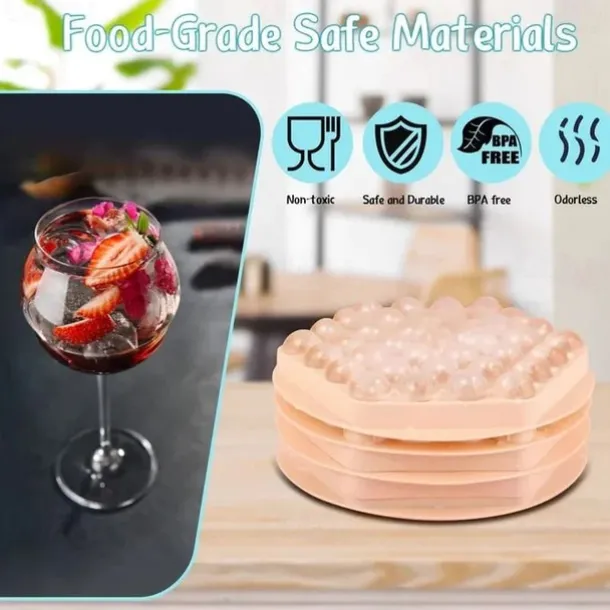 Creative Home Ice Maker-Homemade, Silicone & Flexible 33-Ice Cube Trays Grids Ice Cube Tray with Lid Party Bar