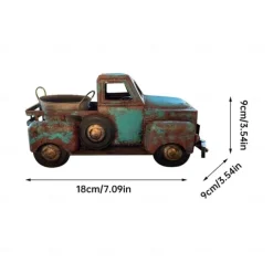 Creative Retro Green Small Truck Flower Pot Flower Plants Succulent Planter, Potted Plants Flower Pot Ornament Resin Statue Planter Cactus Desk Plant Pots for Home Garden Outdoor Decor