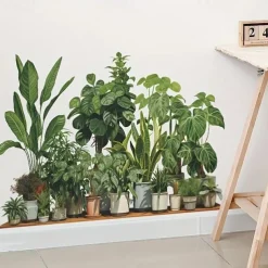 Creative Wall Sticker, Tropical Plant Leaves Pattern Self-Adhesive Wall Stickers, Bedroom Entryway Living Room Porch Home Decoration Wall Stickers, Removable Stickers, Wall Decor Decals