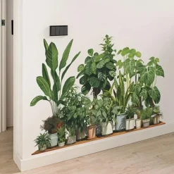 Creative Wall Sticker, Tropical Plant Leaves Pattern Self-Adhesive Wall Stickers, Bedroom Entryway Living Room Porch Home Decoration Wall Stickers, Removable Stickers, Wall Decor Decals