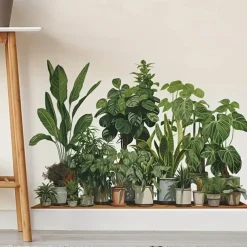 Creative Wall Sticker, Tropical Plant Leaves Pattern Self-Adhesive Wall Stickers, Bedroom Entryway Living Room Porch Home Decoration Wall Stickers, Removable Stickers, Wall Decor Decals