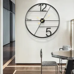 Creative Wrought Iron Wall Clock Living Room Light Luxury Art Home Gift Decoration Wall Clock Simple Wall Clock 60CM