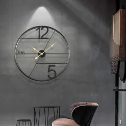Creative Wrought Iron Wall Clock Living Room Light Luxury Art Home Gift Decoration Wall Clock Simple Wall Clock 60CM