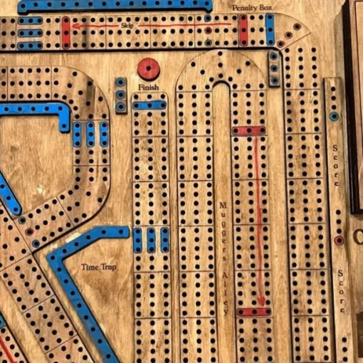 Cribbage Wars Board Game 2025 New Wooden Cribbage Set with Fun Twists, Time Warps & Traps Family-Friendly Traditional Game with Storage for Cards and Pegs