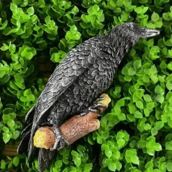 Crow Statue, Black Raven Bird Wall Sculpture, Simulation Animal Sculpture For Home Window Wall Tree Outdoor Lawn Yard Garden, Easter Gift