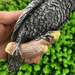 Crow Statue, Black Raven Bird Wall Sculpture, Simulation Animal Sculpture For Home Window Wall Tree Outdoor Lawn Yard Garden, Easter Gift