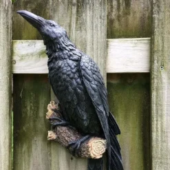Crow Statue, Black Raven Bird Wall Sculpture, Simulation Animal Sculpture For Home Window Wall Tree Outdoor Lawn Yard Garden, Easter Gift