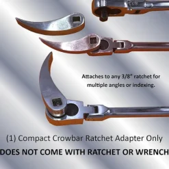 Crowbar Adapter Head, Crowbar Adapter Head Tool, Extra Strong Crowbar with Adjustable Angle Head, Infinite Ratchet Angle and Ratchet Lever Adapter Head