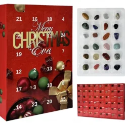 Crystal Advent Calendar 2025 Christmas Healing Crystal Advent Calendar Crystal Repair Stone Kit 24pcs Rock Collection Countdown Calendar For Birthday Christmas Girls