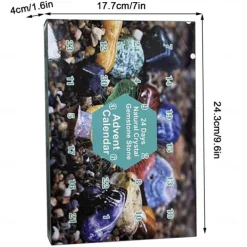 Crystal Advent Calendar 2025 Christmas Healing Crystal Advent Calendar Crystal Repair Stone Kit 24pcs Rock Collection Countdown Calendar For Birthday Christmas Girls