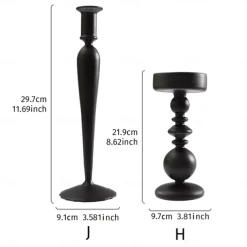 Crystal Glass Candlestick Holders, Striped Long-Stem and Round Ball Design, Elegant Home Decor Candle Holder for Dining Table, Wedding, Hotel, and Party Tabletop Decorations