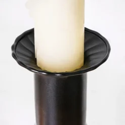 Crystal Glass Candlestick Holders, Striped Long-Stem and Round Ball Design, Elegant Home Decor Candle Holder for Dining Table, Wedding, Hotel, and Party Tabletop Decorations