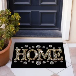 Crystal Home Doormat Floor Mats Washable Rugs Kitchen Mat Non-Slip Oil Proof Rug Indoor Outdoor Mat Bedroom Decor Bathroom Mat Entrance Rug