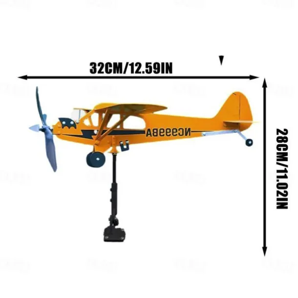 Cub Airplane Weather Vane, 2023 New Aircraft Wind Spinner Metal Weather Vane Windmill, Upgrade Weather Vane For Barn Yard Garden Terrace Lawn