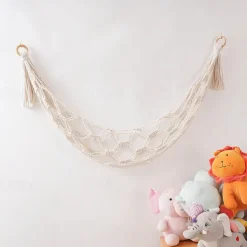 Cuddly Hammock Toy Hammock Organize Stuffed Animals and Children's Toys Bohemian Tapestry Wall Storage Bag for Nursery Bedroom Playroom