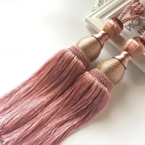 Curtain Rope with Tassels Tiebacks Tennis Ball Curtain Holder Hanging Belts Ropes Clips Fastener Tieback Curtains Accessories