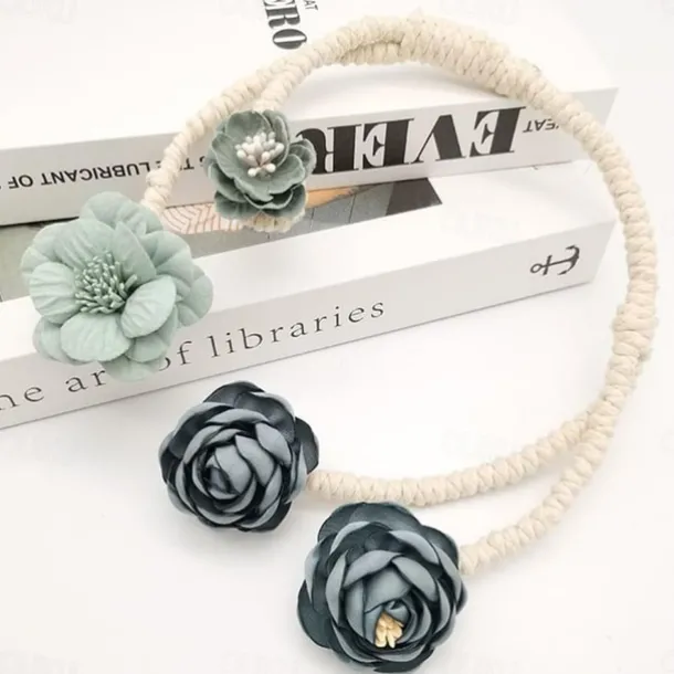 Curtain Tiebacks Clips Flower Shape Romantic French Style Decoration for Bedroom Livingroom 1pc