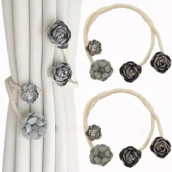 Curtain Tiebacks Clips Flower Shape Romantic French Style Decoration for Bedroom Livingroom 1pc