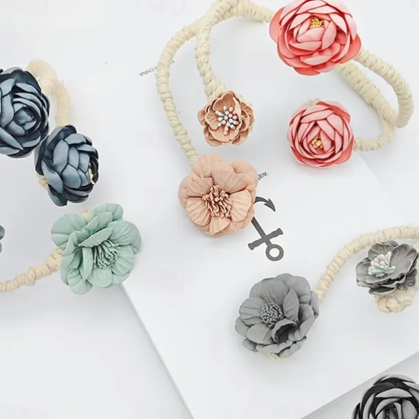 Curtain Tiebacks Clips Flower Shape Romantic French Style Decoration for Bedroom Livingroom 1pc