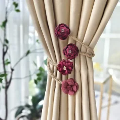 Curtain Tiebacks Clips Flower Shape Romantic French Style Decoration for Bedroom Livingroom 1pc