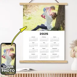 Custom 2025 Calendar Posters with Hangers Wall Art Canvas Prints and Poster Personalized Poster