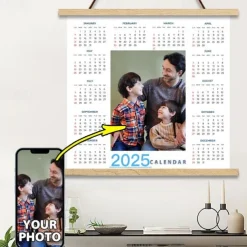 Custom Calendar 2025 Calendar Posters with Hangers Wall Art Canvas Prints and Poster Personalized Poster