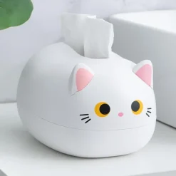 Cute Cat Tissue Box, Cartoon Tissue Box Cover Holder, Cat Tissue Dispenser Box, Paper Storage Napkin Box, Tissue Holder, Home Decor