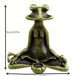 Cute Sitting Frog Statue Incense Holder Yoga Frog Sculpture Home Office Desk Decoration Ornament Gift