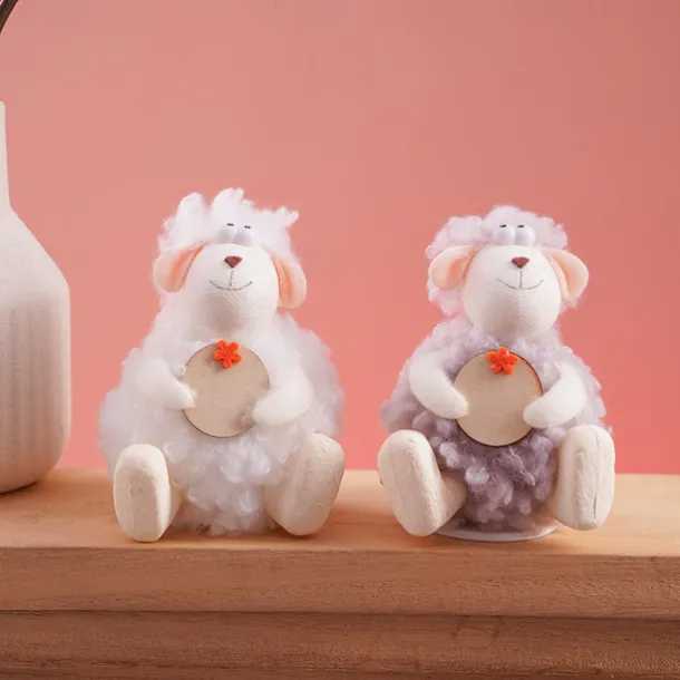 Cute Wooden Sheep Decor – Islamic Festival Table Ornament with Writable Sign for Ramadan & Eid, Adorable Gift for Celebrations & Party Decorations