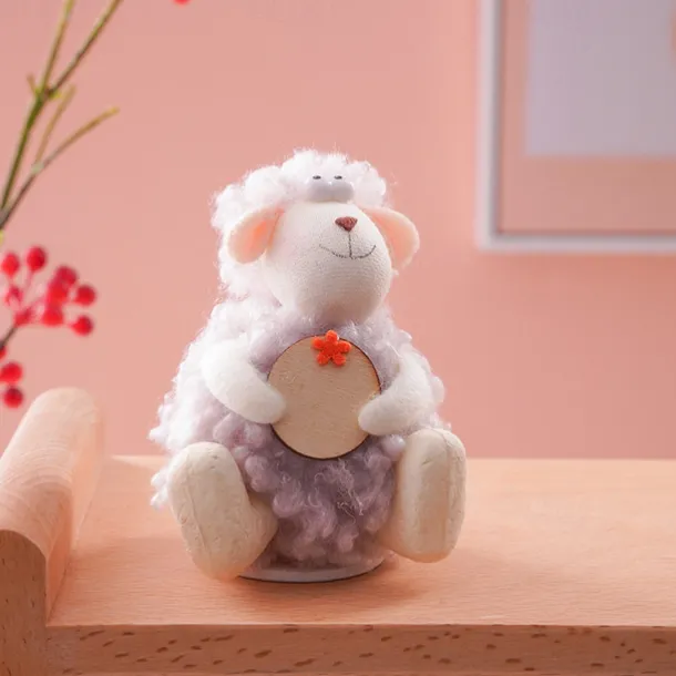 Cute Wooden Sheep Decor – Islamic Festival Table Ornament with Writable Sign for Ramadan & Eid, Adorable Gift for Celebrations & Party Decorations