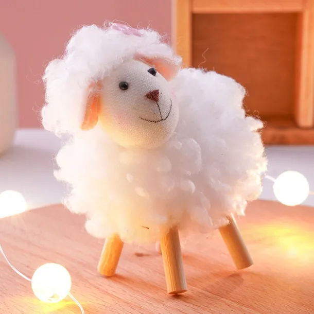 Cute Wooden Sheep Decor – Islamic Festival Table Ornament with Writable Sign for Ramadan & Eid, Adorable Gift for Celebrations & Party Decorations