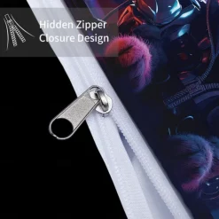 Cyberpunk Style Sci-Fi Animal Duvet Cover Set Includes Duvet Cover and Pillowcases Futuristic and Vibrant Design Soft and Durable Fabric Perfect for Adding an Edgy Touch to Your Bedroom Decor