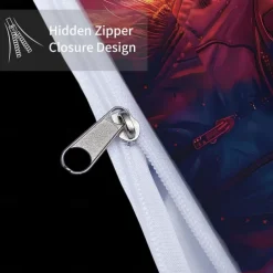 Cyberpunk Style Sci-Fi Animal Duvet Cover Set Includes Duvet Cover and Pillowcases Futuristic and Vibrant Design Soft and Durable Fabric Perfect for Adding an Edgy Touch to Your Bedroom Decor