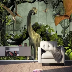 3D Animal Mural Wallpaper Dinosaur Wall Sticker Covering Print Peel and Stick Removable PVC / Vinyl Material Self Adhesive / Adhesive Required Wall Decor Wall Mural for Living Room Bedroom
