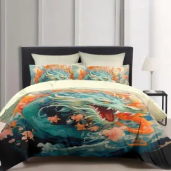 3D Bedding Dragon print Print Duvet Cover Bedding Sets Comforter Cover with 1 print Print Duvet Cover or Coverlet，2 Pillowcases for Double/Queen/King