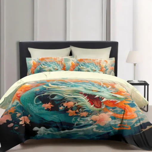 3D Bedding Dragon print Print Duvet Cover Bedding Sets Comforter Cover with 1 print Print Duvet Cover or Coverlet，2 Pillowcases for Double/Queen/King
