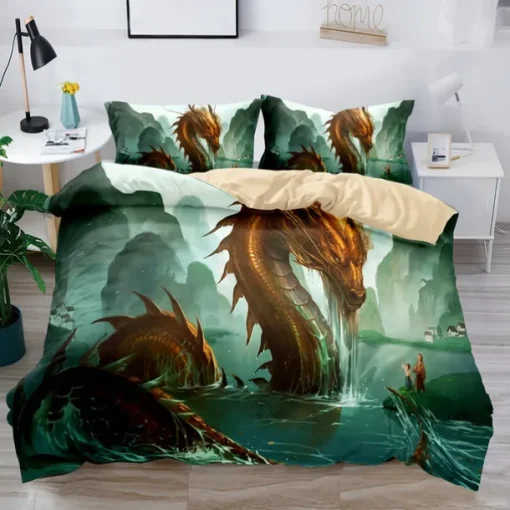 3D Bedding Dragon print Print Duvet Cover Bedding Sets Comforter Cover with 1 print Print Duvet Cover or Coverlet，2 Pillowcases for Double/Queen/King