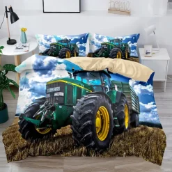 3D Bedding Farm Tractor print Print Duvet Cover Bedding Sets Comforter Cover with 1 print Print Duvet Cover or Coverlet，2 Pillowcases for Double/Queen/King