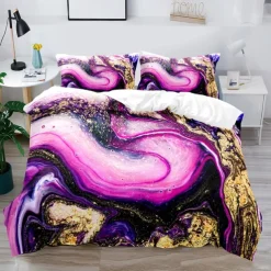3D Bedding Marble Printed print Print Duvet Cover Bedding Sets Comforter Cover with 1 print Print Duvet Cover or Coverlet，2 Pillowcases for Double/Queen/King