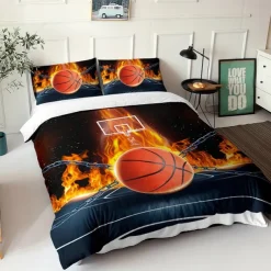 3D Bedding Sports Basketball Baseball print Print Duvet Cover Bedding Sets Comforter Cover with 1 print Print Duvet Cover or Coverlet，2 Pillowcases for Double/Queen/King